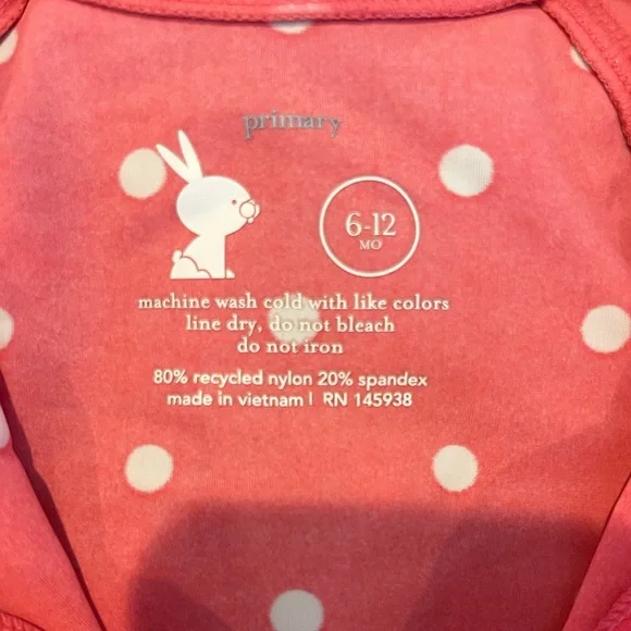 Primary Pink and White Bathing Suit - Picture 3 of 3